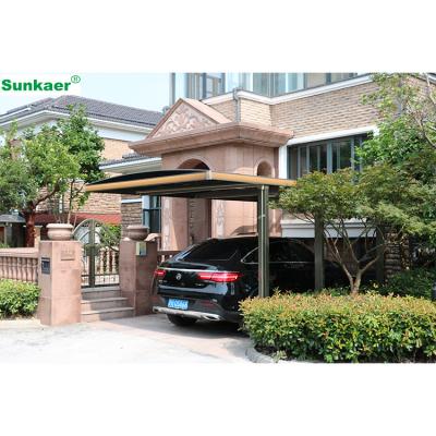 China New Outdoor Rain/Sun/Rust Resistance Bike Storage Shed Pergola Carport Garage Parking Lots Shading Snow Design With Polycarbonate Roof for sale