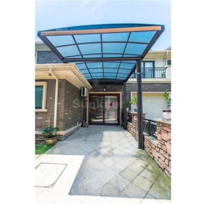 China Aluminum Car Garage Rain/Sun/Snow Shelter Polycarbonate Sunkaer Sun Shading Shed Car Parking Classic Parking Lot for sale