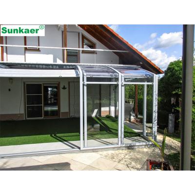 China Modern Safety 4 Season Retractable Aluminum Frame Polycarbonate One Way Sunroom for sale