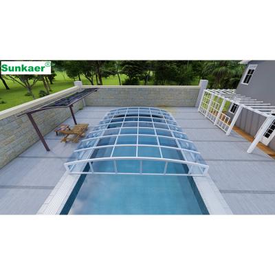 China Shading Aluminum Pool Screen Fence Rain/Sun/Snow Best-selling Swimming Automatic Pool Throw Cover for sale