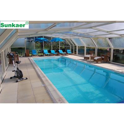 China Shading of Rain/Sun/Snow Inventory Transparent Large Pool Fence Waterproof Swimming Pool Cover for sale