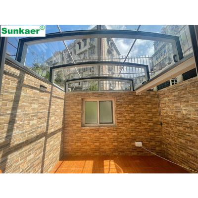 China Anti-UV Waterproof Outdoor Sunrooms Deck Polycarbonate Canopy Canopy Patio Cover Movable Roof for sale