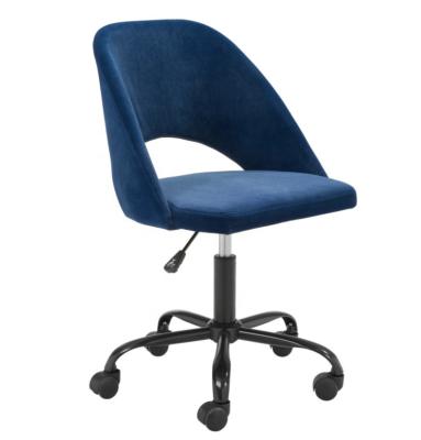 China Wholesale Price Factory Wholesale Price Furniture Design Furniture Upholstery Foldable Luxury Indoor Soft Height Adjustable Swivel Blue Home Office Chair for sale