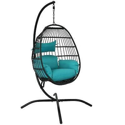 China Modern Hanging Chair With Round Frame Rattan Egg Garden Rattan Swing Hanging Chair For Indoor And Outdoor for sale