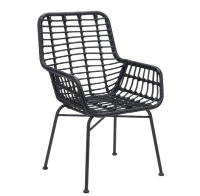 China Modern Stackable Wood Balcony Bistro Cane Rattan Chair Rattan Peacock Patio Wicker Armchair Dining Outdoor Dining With Arms for sale