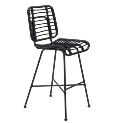 China Foldable outdoor bar chair restaurant metal PE rattan bar stool modern modern chair with cushion for sale for sale