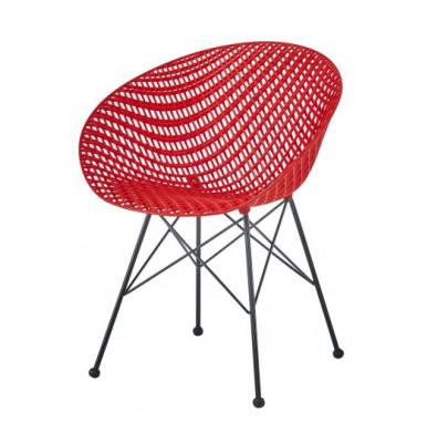 China Office Foldable Plastic Chair Dining Chair For Living Room Furniture China High Quality Breathable Colorful Dining Stackable Plastic for sale