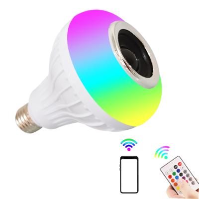 China Living Room LED Speaker Bulb Connect By Moving BT LED Music Light Bulbs Dimming RGBW Foco Bomilla 12Watt E26 For Night Party Wedding for sale