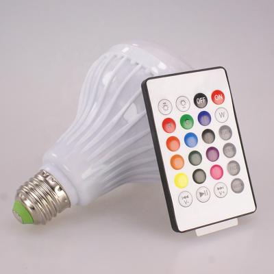 China Living Room LED 12W E27 RGBW Bombilla Dimmable Colorful Lamp Music Bulb Smart BT Speaker For Bedroom Night Light for sale