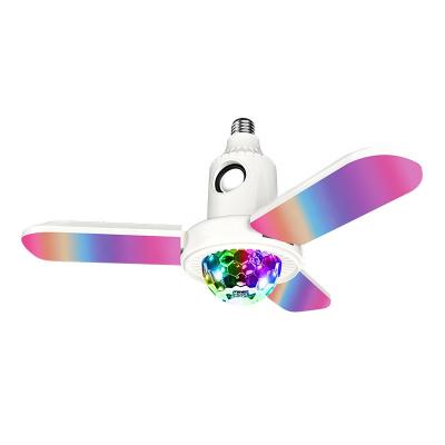 China 40W French Deformation LED Music Lamp With Controller RGB Music Player Remote BT Speaker Fan Blade Stereo Light for sale