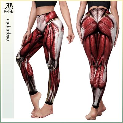 China Novelty Breathable Unique Street Printed Muscle Butt Lift Gym Pants Ladies Tight Yoga Gaiters For Women Wholesale for sale