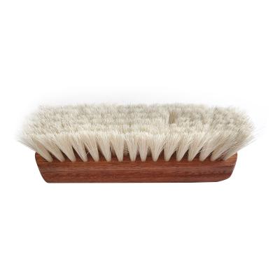 China Horse Hair Shoe Shine Brush Horse Hair Stiffen Comfortable Grip Wooden Grip Shoes Brush for sale