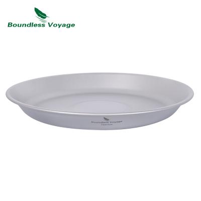 China Durable Outdoor Camping Tableware 2 Sets Dish Seasoning Dish Pure Titanium Dish Bowl Lightweight Portable Bowl for sale