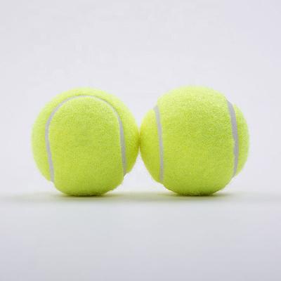 China High Quality Chemical Fiber Rubber Coating Tennis Balls Beach Custom Logo Yellow Green Tennis Ball High Elastic for sale