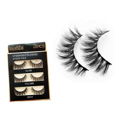 China Long Natural Hot Selling Synthetic Eyelashes 3d False Eyelashes Mink Eyelashes Packaging Box For for sale