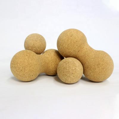 China 70*80*100mm 100% Natural Cork Yoga Balls Deep Massage Peanut Yoga Ball for sale