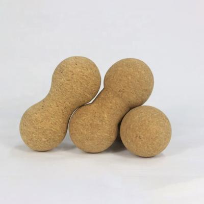 China 70*80*100mm Best Quality 100% Natural Cork Yoga Ball Cork Massage Ball Peanut Ball for sale