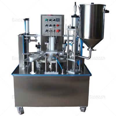 China Cups Filling Automatic Jelly Yogurt Cream Juice Sugar Honey Rotary Cup Discal Filling Capping Sealing Machine for sale