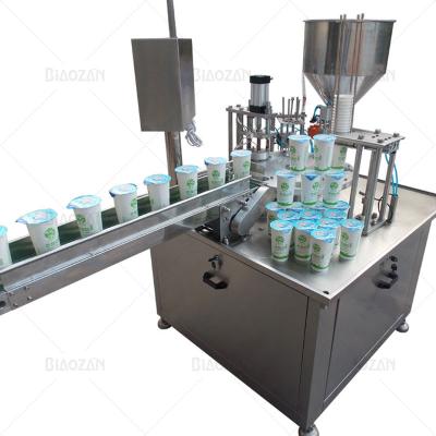 China Cups Filling 2 4 6 8 10 Head Automatic Rotary Water Yogurt Cream Cup Filling And Sealing Machine for sale