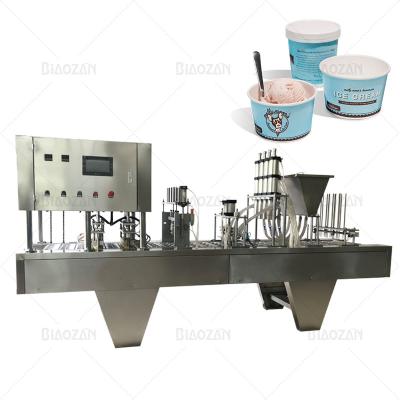 China Automatic Rotary Food Yogurt Cup Sealing Machine Yogurt Cup Filling And Sealing Machine for sale