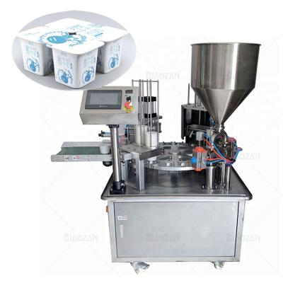 China Automatic Rotary Type Water Milk Cup Coffee Capsule Liquid Filling And Food Sealing Machine for sale