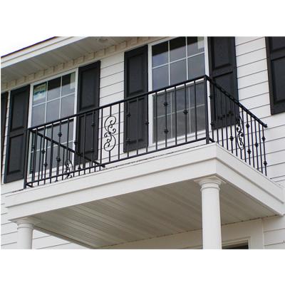 China Contemporary Customized Design Stair Wrought Iron Balcony Ornaments Fencing Fence Railing Design for sale