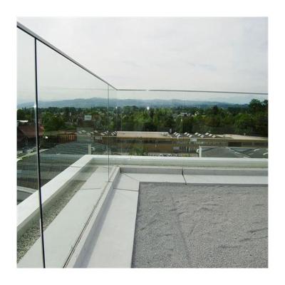 China Contemporary Deck U Channel Glass Balustrade / Glass Fence Glass Railing for sale