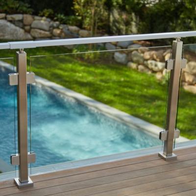 China Contemporary Tubular Stainless Steel Balcony Railing Design Glass With Modern Post for sale