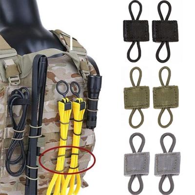 China Waterproof And Durable Tactical Backpack Tether Buckle Elastic Carabiner Tactical Binding Clip Bags Elastic Clasp Rope Fix Gear Strap for sale