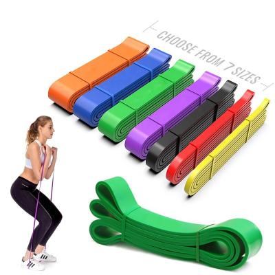 China Theraband Eco-Friendly Elastic Gym Adjustable Fitness Exercise Band Resist Latex Yoga Resistance Band Set Long Loop Custom Hip Wholesale for sale