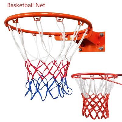 China Bulk Basketball Net Powered Basketball Hoop Net Tricolor Net Rim Net Basketball Hoop Net All Weather Basketball Net Red+White+Blue for sale