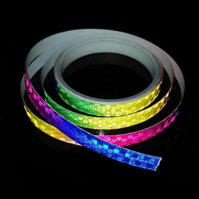 China DIY PET Decorative Reflector Reflective Tape Self Adhesive Waterproof Warning Lighting Reflective Stickers For Cars Bikes Motorcycle for sale