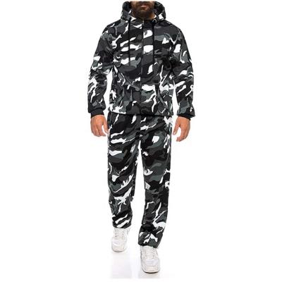 China 2021 zipper print camo logo joggers breathable custom sportswear wholesale custom hoodies tracksuits for sale