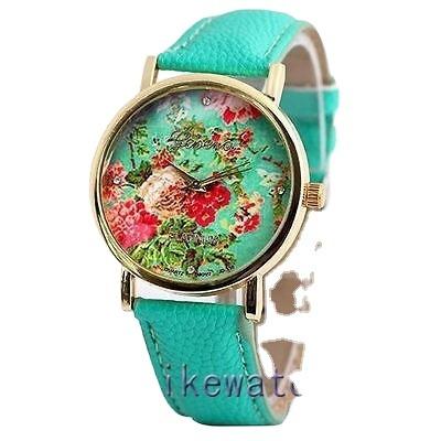 China Power Reserve Diamond Geneva Quartz Analog Water Resistant Watches Different Color for sale