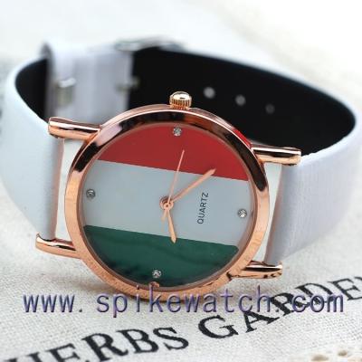 China Cheap wholesale power reserve quartz different country flags wristwatch made in china for sale