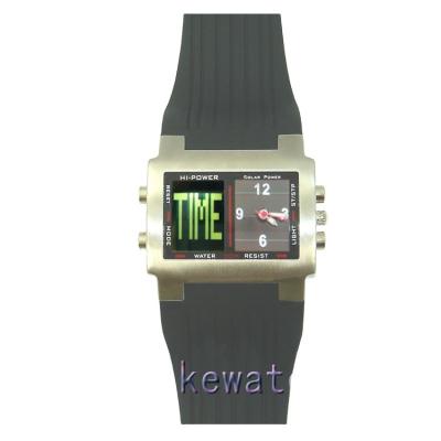 China Square Metal Case Alarm Shape Sport Digital Analog Electronic Waterproof Watch for sale