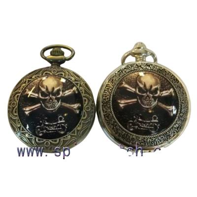 China Direct Wholesale Antique Vintage Pocket Skull Face Watch China Good Supplier for sale