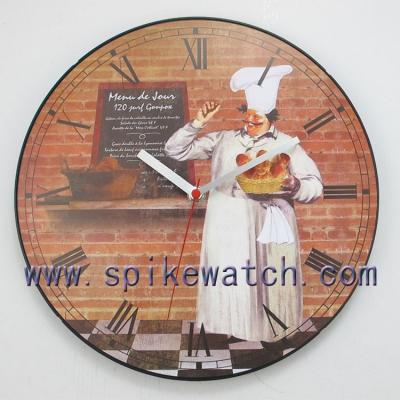 China Popular Antique Style Kitchen Timer Analog Clock With Slim Frame Your Own Design for sale