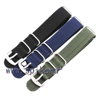 China Changeable Nylon Fabric Strap Stripe Black / Green / Green Sliver Watch Band for sale