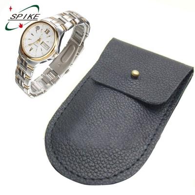 China Recyclable Leather Watch Box OEM Watch Bag With Button for sale