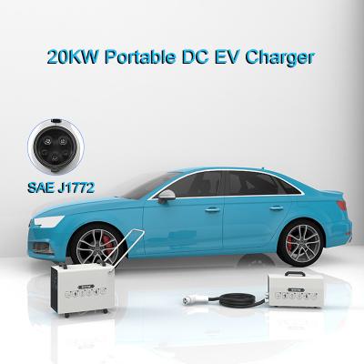 China SAE J1772 14V Portable DC EV Charger 20KW Mobile Vehicle Charging Station for sale