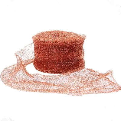 China Wear Resistant Copper Packing Mesh 99.9% Copper Metal Copper Knitted Wire Mesh for sale