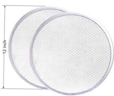 China Disposable food grade aluminum 14 inch 16 inch round shape pizza screen pizza pan for sale