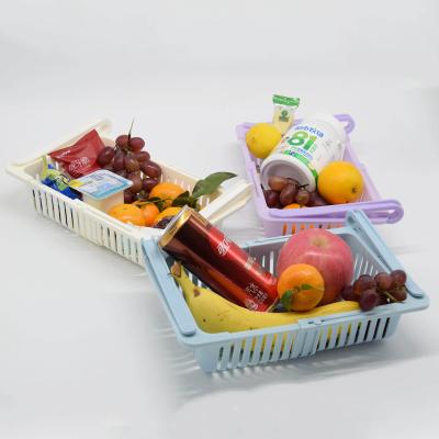 China Freshness Preservation 3 Pcs Kitchen Fridge Rack Space Saver Rack Fridge Drawer Set Plastic Fruit Basket for sale