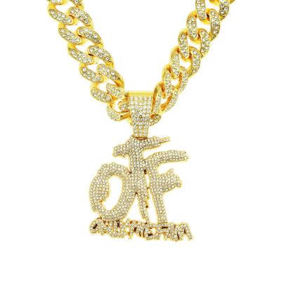 China FASHIONABLE Hip Hop Jewelry Full Diamond Letter Pendant Necklaces For Men for sale