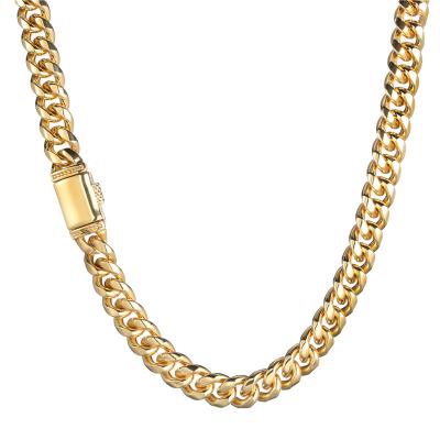 China New Arrivals FASHIONABLE Cuban Encrypted Hip Hop Necklace 12mm Stainless Steel Thick Chain Necklace for sale