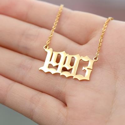 China FASHIONABLE Birth Year Stainless Steel 18K Gold Vacuum Plating Chain Necklace For Women for sale