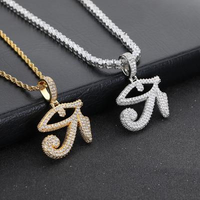 China FASHIONABLE Zircon Full Eye of Horus Pendant Personalized Hip Hop Necklaces for sale