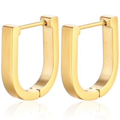 China FASHIONABLE High Quality Circle Star Rectangle Stainless Steel 18K Gold Simple Tasty Heart Stud Earrings For Women for sale