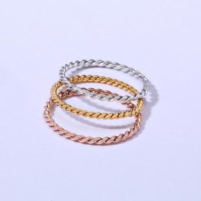 China Fashionable Twisted Stainless Steel Rope Jewelry Ring For Women for sale